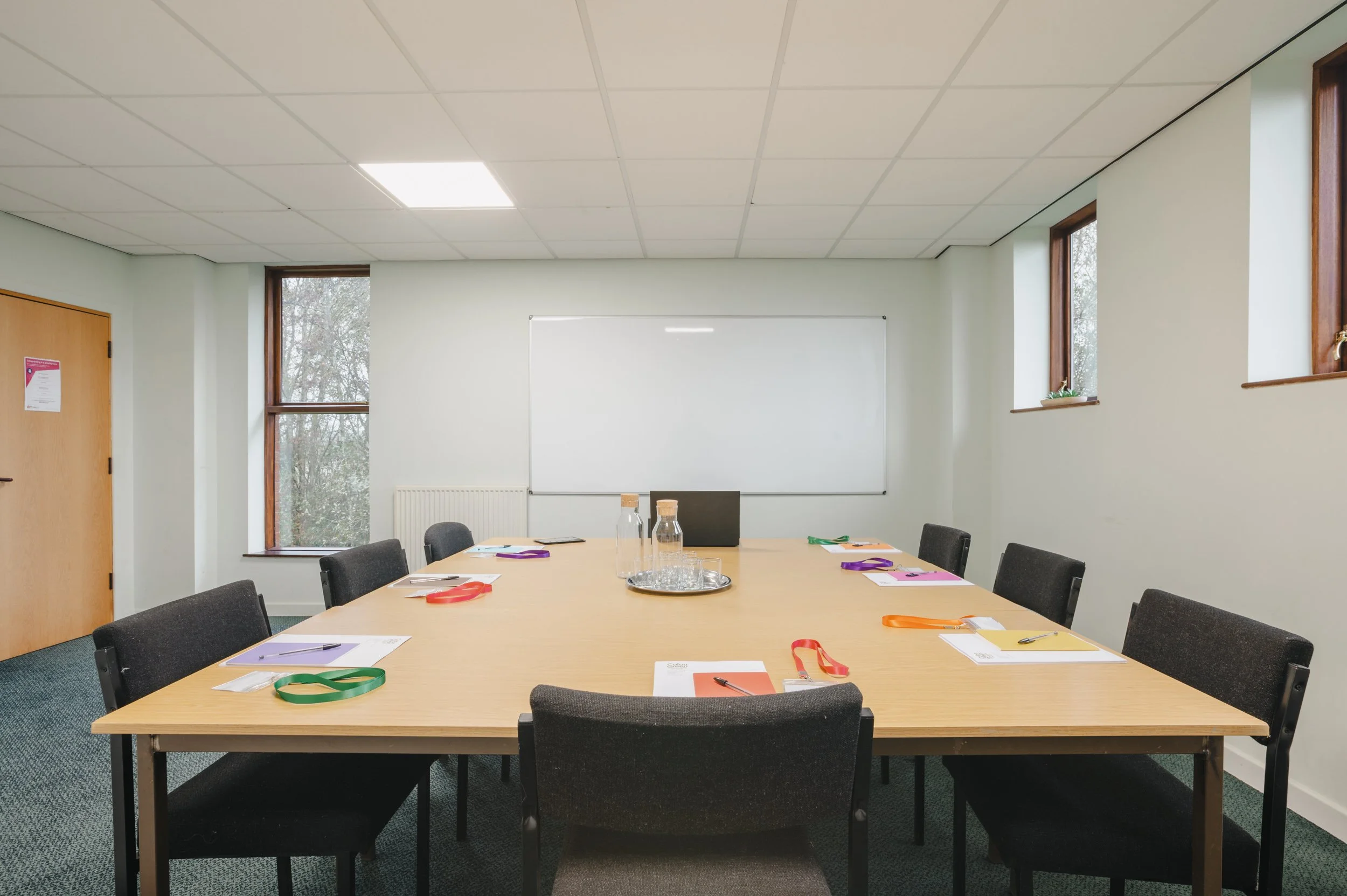 Board room set up for a meeting at The Coton Centre