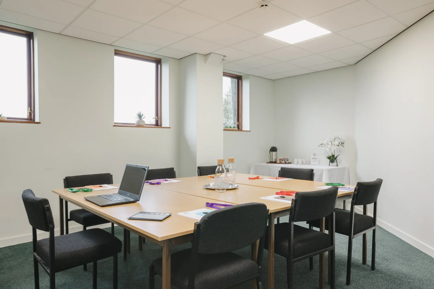 Board room set up for a meeting at The Coton Centre